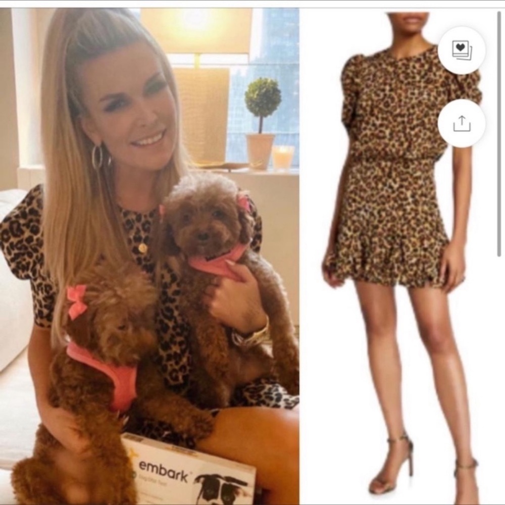 Veronica Beard Lila Puff Sleeve Leopard Dress  Sz 12 - Picture 4 of 7